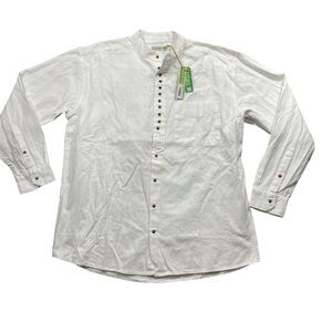 Civilian Medium White Irish Linen NEW Traditional Irish Grandfather Shirt